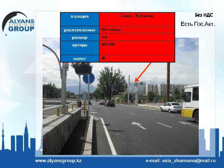 Саина - Жубанова позиция Без НДС Есть Гос. Акт. расположение Юго-запад размер 3 х6