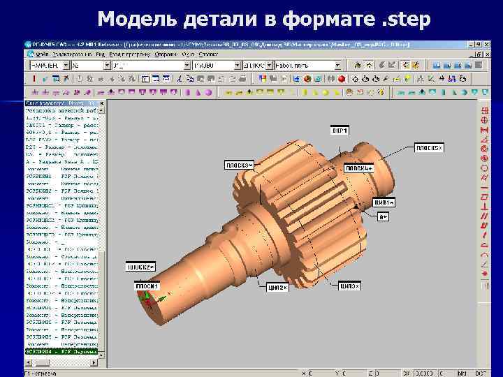 Модель детали в формате. step 