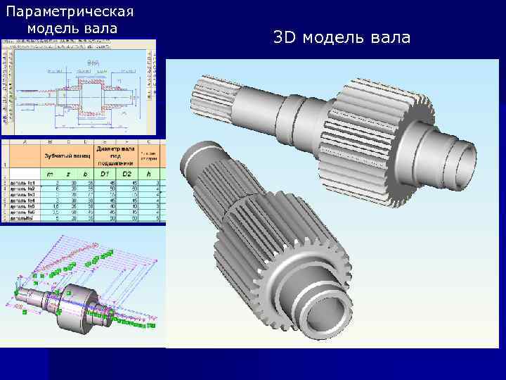 Параметрическая модель вала 3 D модель вала 