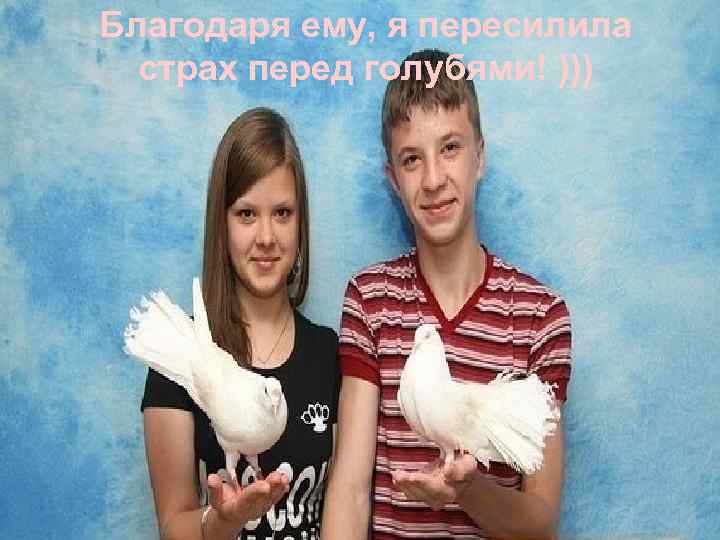 Благодаря ему, я пересилила страх перед голубями! ))) 