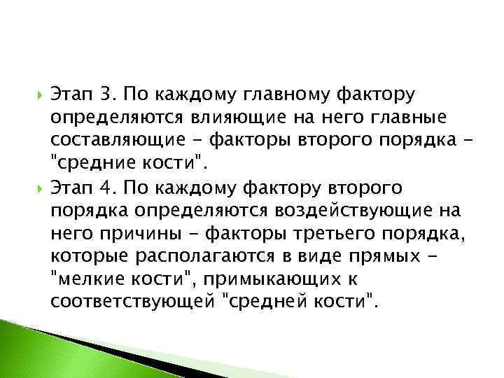  Этап 3. По каждому главному фактору определяются влияющие на него главные составляющие -