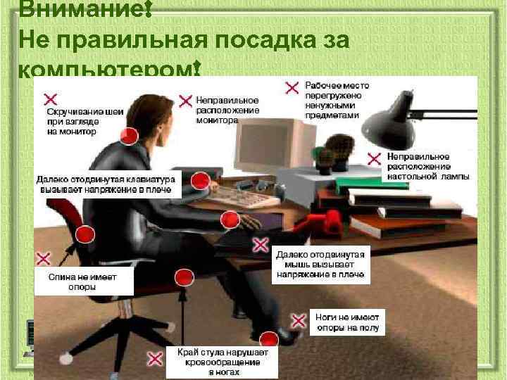 Внимание! Не правильная посадка за компьютером! 