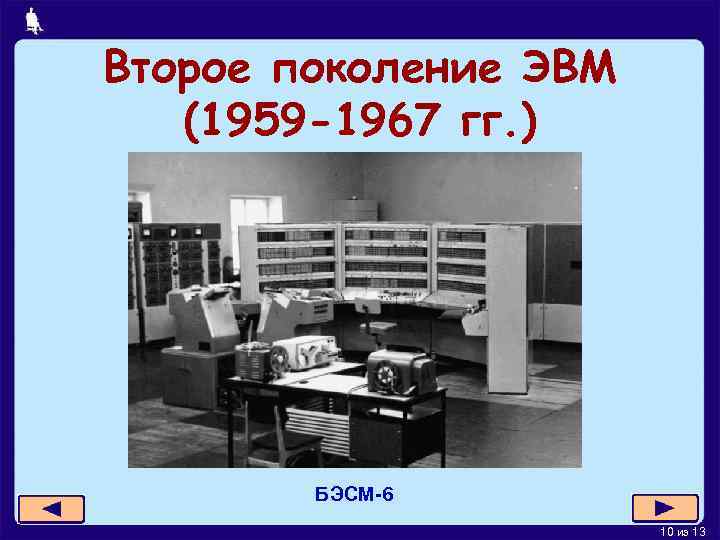 Второе поколение ЭВМ (1959 -1967 гг. ) БЭСМ-6 10 из 13 