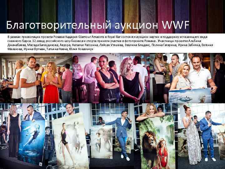 Благотворительный аукцион WWF В рамках презентации проекта Романа Кадария Glamour Amazons в Royal Bar