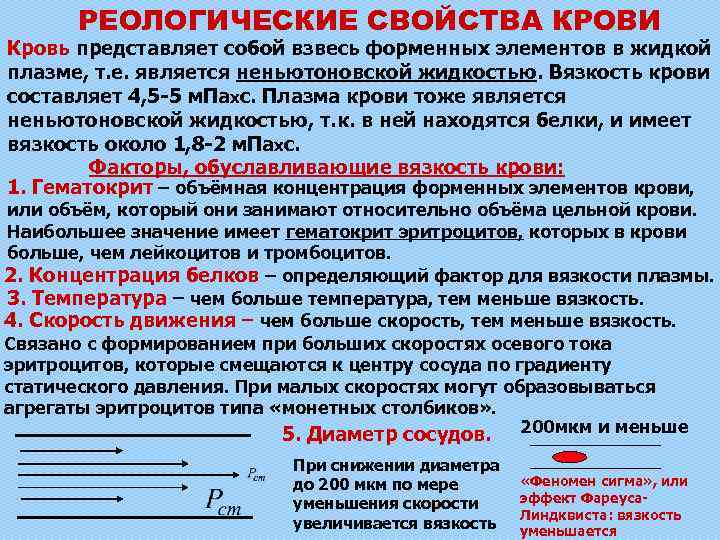 РЕОЛОГИЧЕСКИЕ СВОЙСТВА КРОВИ Кровь представляет собой взвесь форменных элементов в жидкой плазме, т. е.