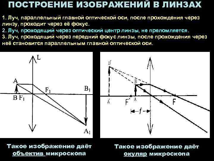 Построение изображения через линзу