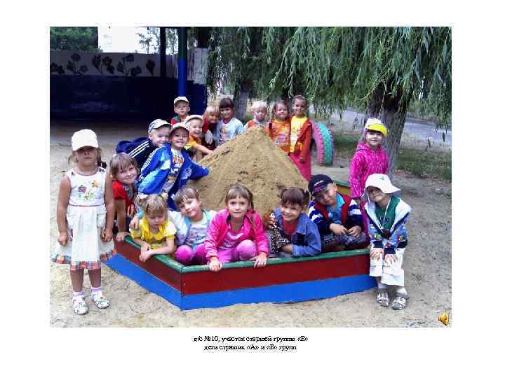 д/с № 10, участок старшей группы «Б» дети страших «А» и «Б» групп 