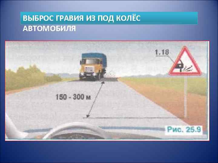 ВЫБРОС ГРАВИЯ ИЗ ПОД КОЛЁС АВТОМОБИЛЯ 