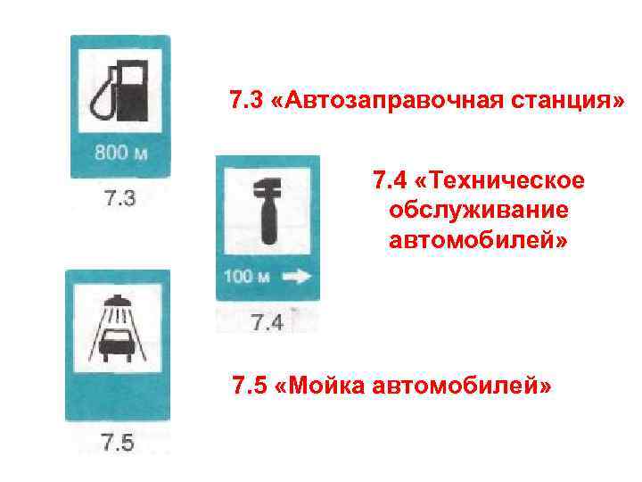 7. 3 «Автозаправочная станция» 7. 4 «Техническое обслуживание автомобилей» 7. 5 «Мойка автомобилей» 