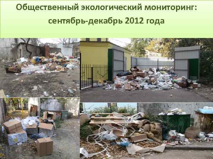 Общественный экологический мониторинг: сентябрь-декабрь 2012 года 