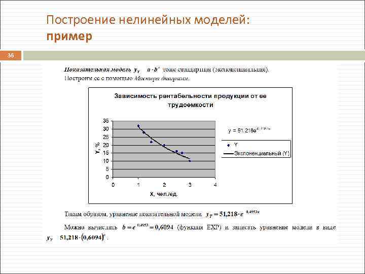 Построение нелинейных моделей: пример 36 