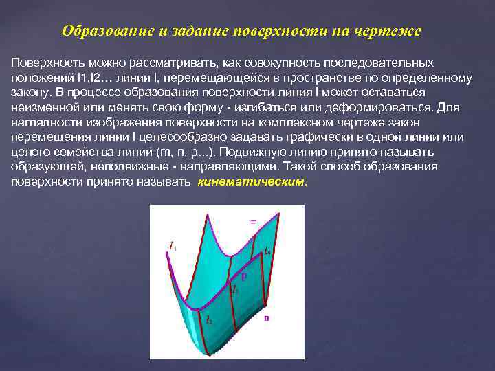 Поверхности задание изображение. Образование и задание поверхности. Образование и задание поверхностей на чертеже. Способы образования поверхностей черчение. Закон образования поверхности.