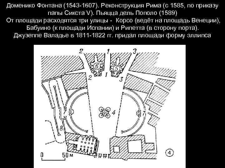 Доменико Фонтана (1543 -1607). Реконструкция Рима (с 1585, по приказу папы Сикста V). Пьяцца