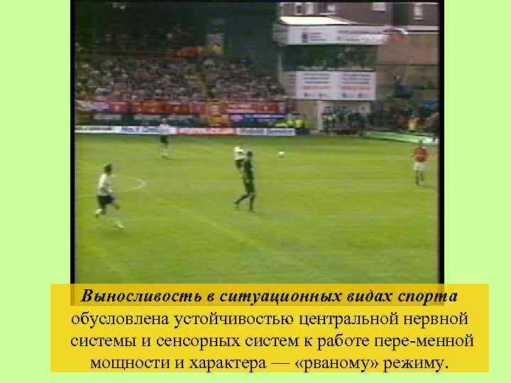 Выносливость в ситуационных видах спорта обусловлена устойчивостью центральной нервной системы и сенсорных систем к