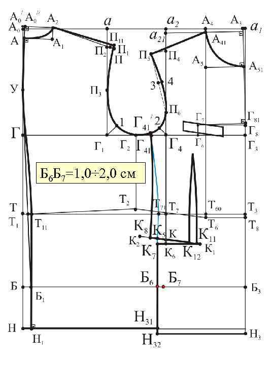 Б 6 Б 7=1, 0÷ 2, 0 см 