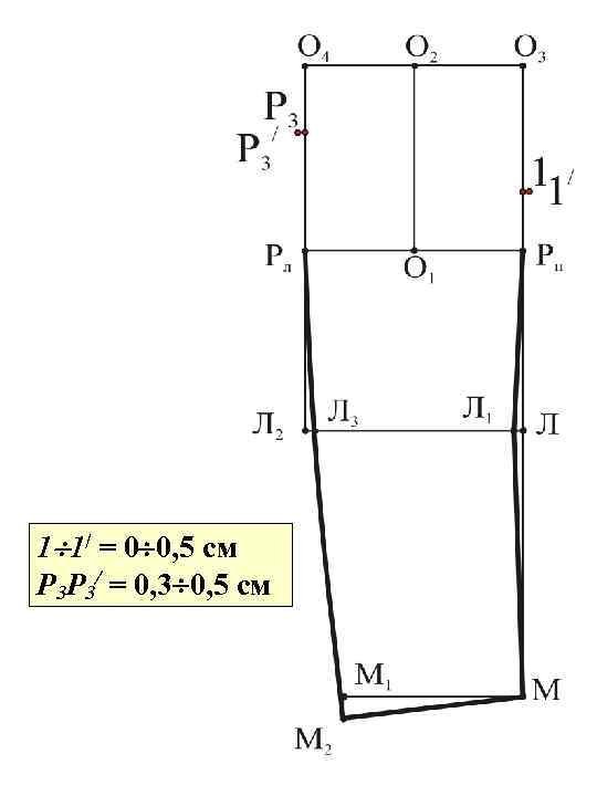 1 1/ = 0 0, 5 см Р 3 Р 3/ = 0, 3