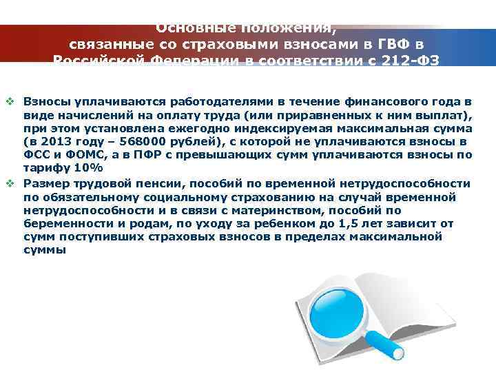 Основные положения, связанные со страховыми взносами в ГВФ в Российской Федерации в соответствии с