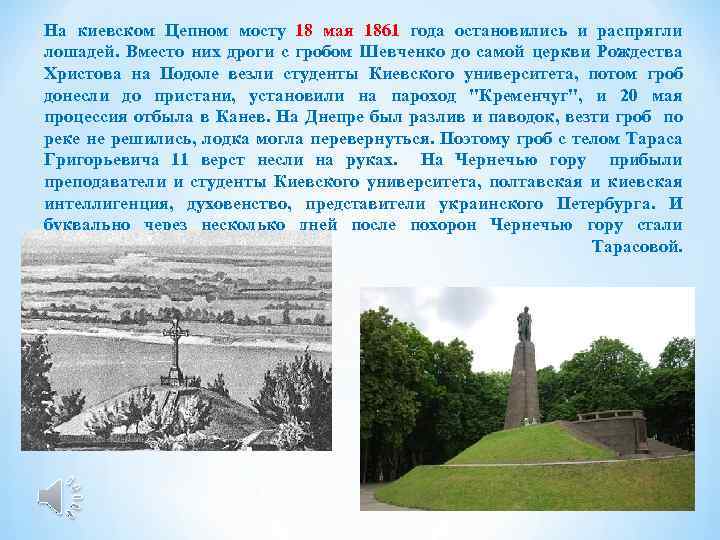 На киевском Цепном мосту 18 мая 1861 года остановились и распрягли лошадей. Вместо них
