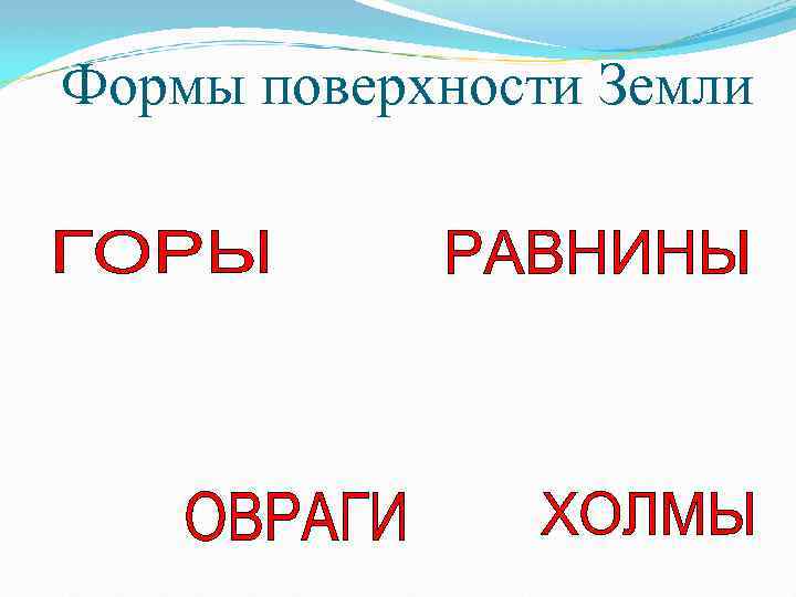 Формы поверхности Земли 