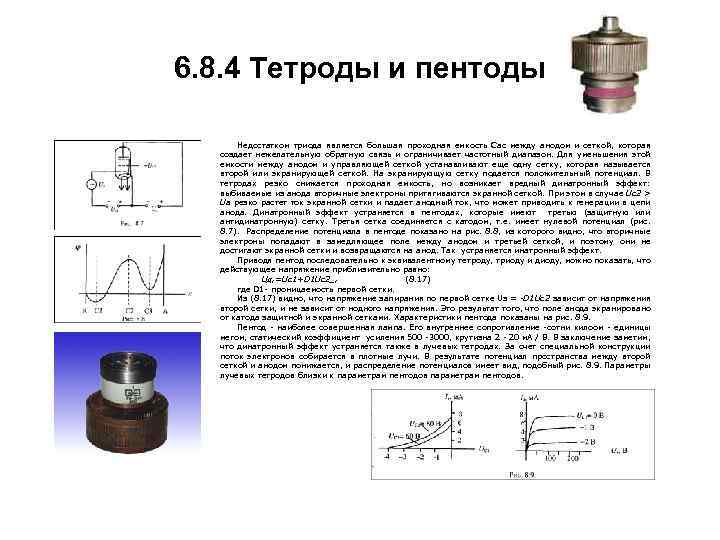 6. 8. 4 Тетроды и пентоды Недостатком триода является большая проходная емкость Сас между