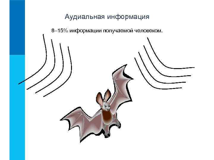 Аудиальная информация 8– 15% информации получаемой человеком. 
