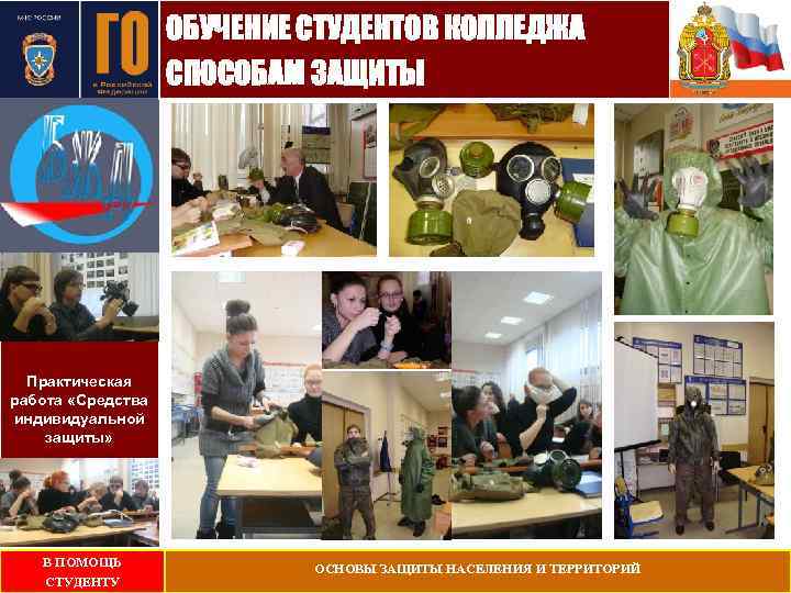 ОБУЧЕНИЕ СТУДЕНТОВ КОЛЛЕДЖА СПОСОБАМ ЗАЩИТЫ Практическая работа «Средства индивидуальной защиты» В ПОМОЩЬ СТУДЕНТУ ОСНОВЫ