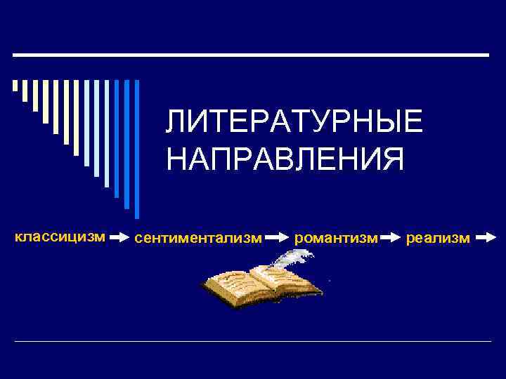 ЛИТЕРАТУРНЫЕ НАПРАВЛЕНИЯ классицизм сентиментализм романтизм реализм 