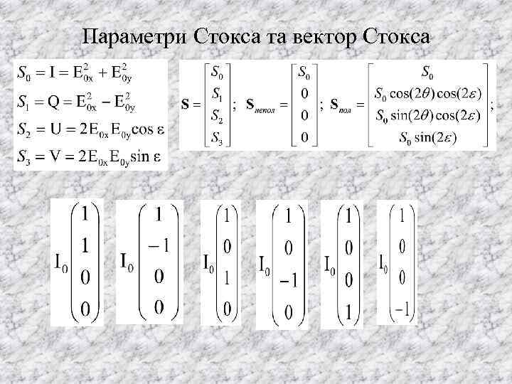 Параметри Стокса та вектор Стокса 
