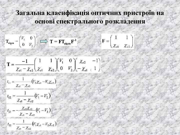 Загальна класифікація оптичних пристроїв на основі спектрального розкладення , , , . 