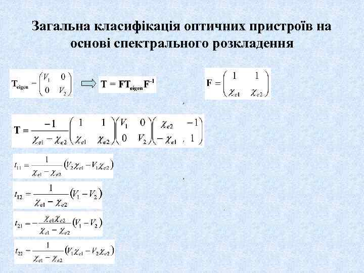 Загальна класифікація оптичних пристроїв на основі спектрального розкладення , , , . 