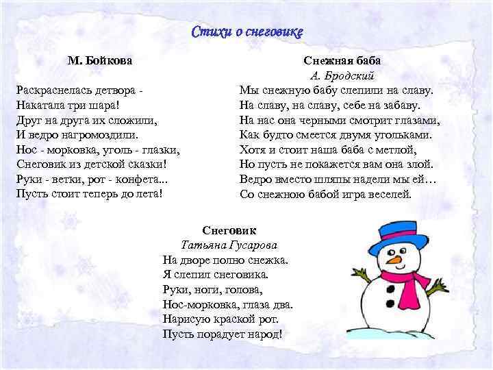 Стихи о снеговике М. Бойкова Раскраснелась детвора Накатала три шара! Друг на друга их