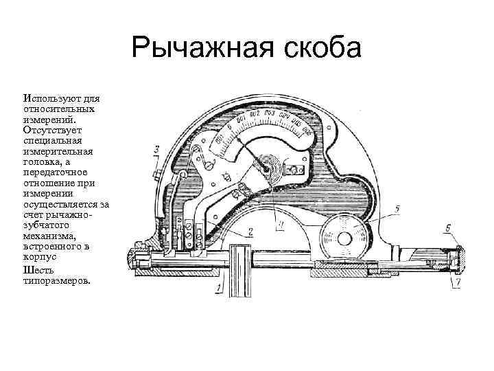 Рычажная скоба Используют для относительных измерений. Отсутствует специальная измерительная головка, а передаточное отношение при