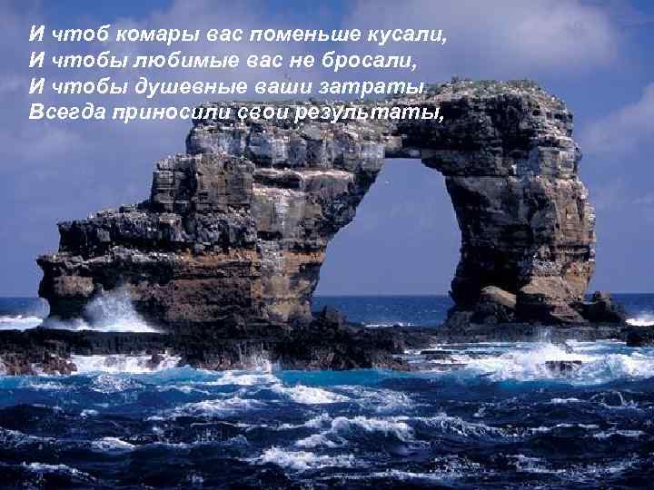 И чтоб комары вас поменьше кусали, И чтобы любимые вас не бросали, И чтобы