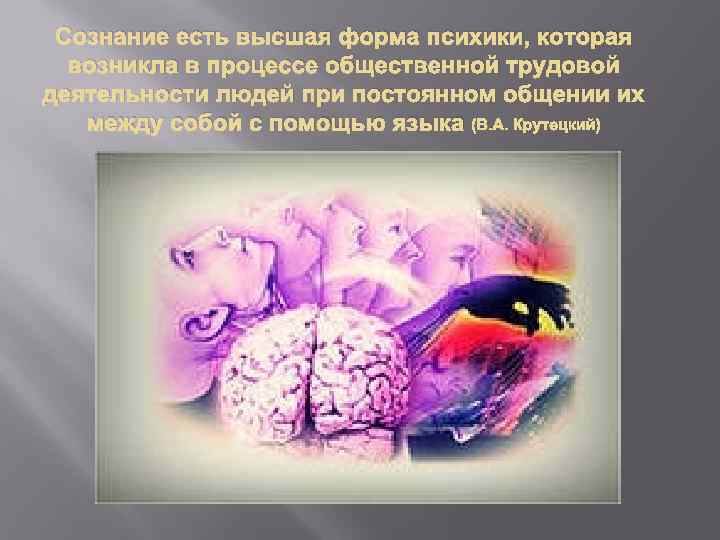  Сознание есть высшая форма психики, которая возникла в процессе общественной трудовой деятельности людей