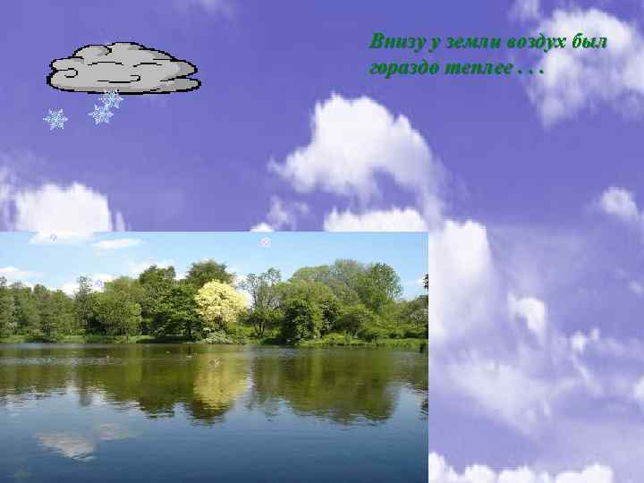 Внизу у земли воздух был гораздо теплее. . . 