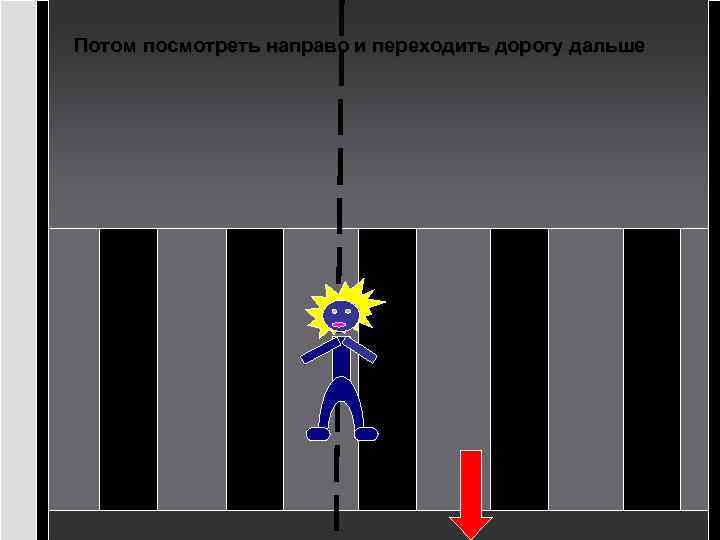 Потом посмотреть направо и переходить дорогу дальше 