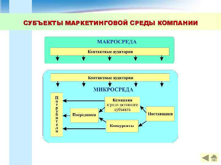 СУБЪЕКТЫ МАРКЕТИНГОВОЙ СРЕДЫ КОМПАНИИ 