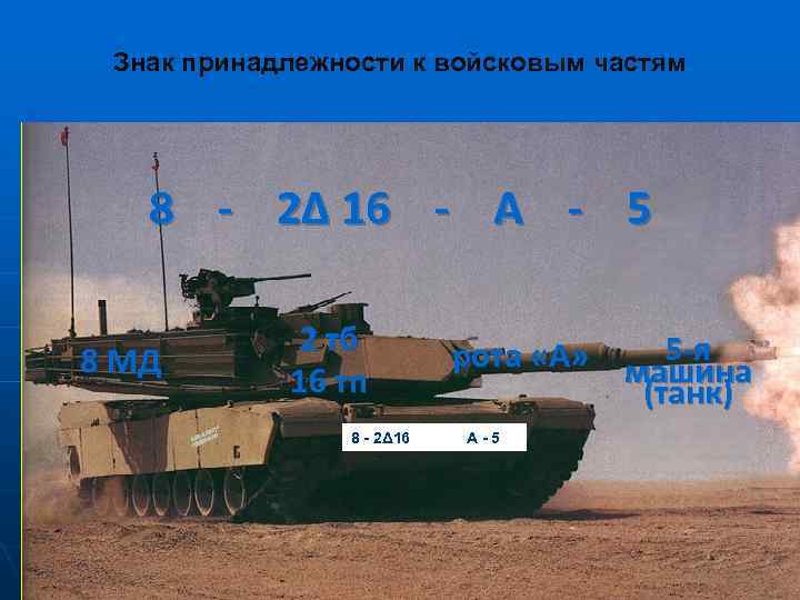 Знак принадлежности к войсковым частям 8 - 2Δ 16 - A - 5 8