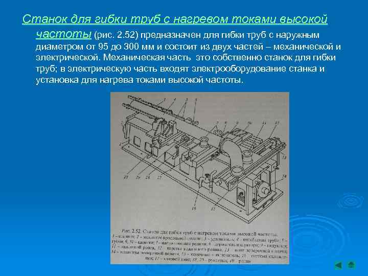 Станок для гибки труб с нагревом токами высокой частоты (рис. 2. 52) предназначен для