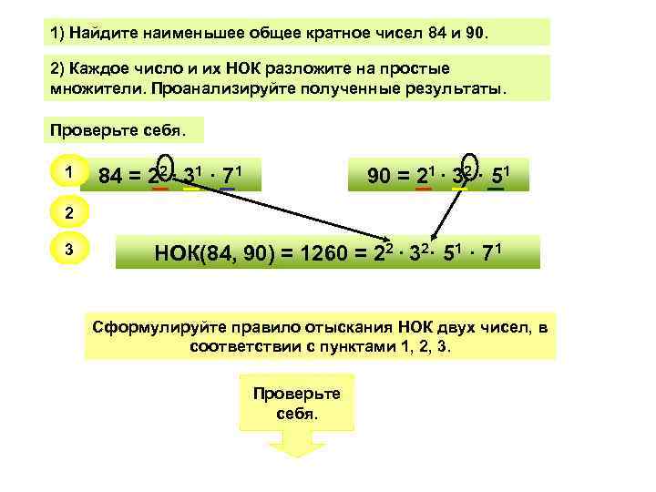 Разложить числа 120