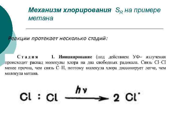 Стадии хлорирования. Механизм хлорирования. Механизм реакции хлорирования. Механизм реакции хлорирования метана. Механизм реакции метана.