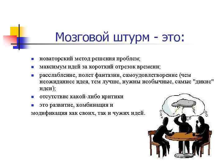 Мозговой штурм - это: новаторский метод решения проблем; n максимум идей за короткий отрезок