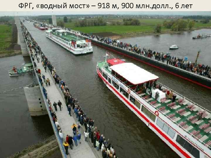 ФРГ, «водный мост» – 918 м, 900 млн. долл. , 6 лет 