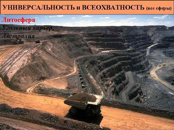УНИВЕРСАЛЬНОСТЬ и ВСЕОХВАТНОСТЬ (все сферы) Литосфера Угольный карьер, Австралия 