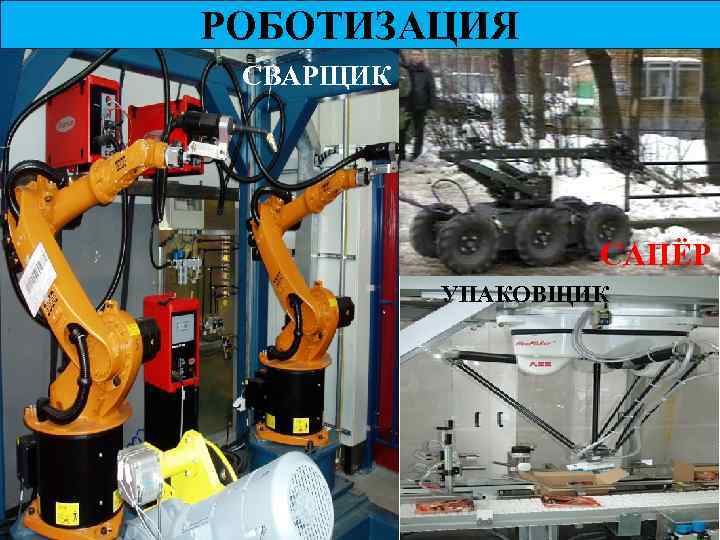РОБОТИЗАЦИЯ СВАРЩИК САПЁР УПАКОВЩИК 