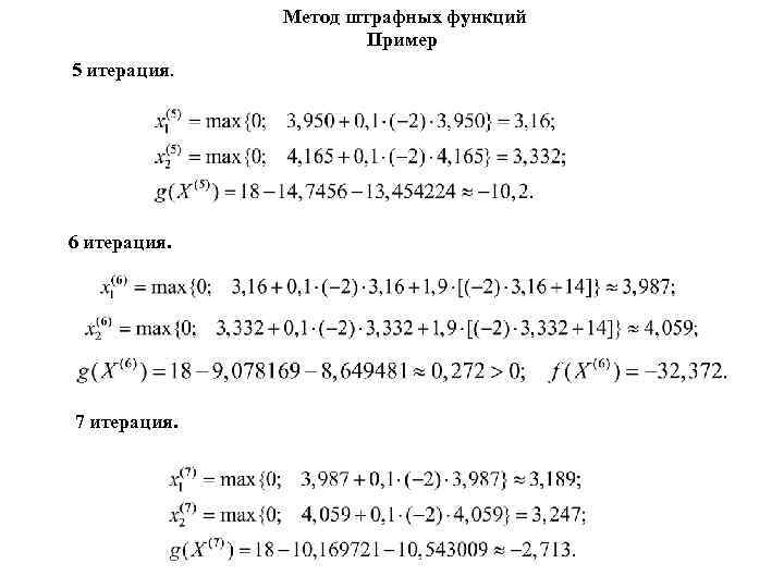 Метод штрафных функций блок схема