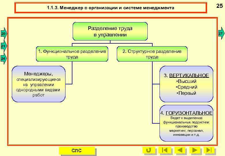 1. 1. 3. Менеджер в организации и системе менеджмента 25 1. 1. 3. Разделение