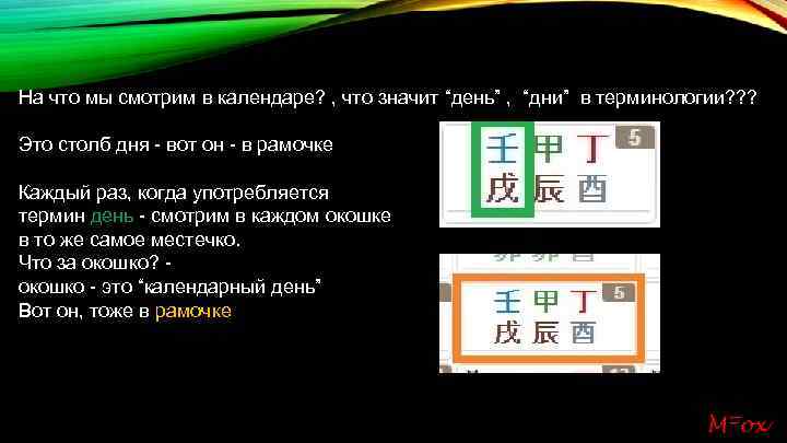 На что мы смотрим в календаре? , что значит “день” , “дни” в терминологии?