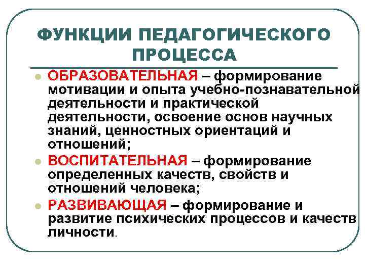 Функции педагогической деятельности познавательная