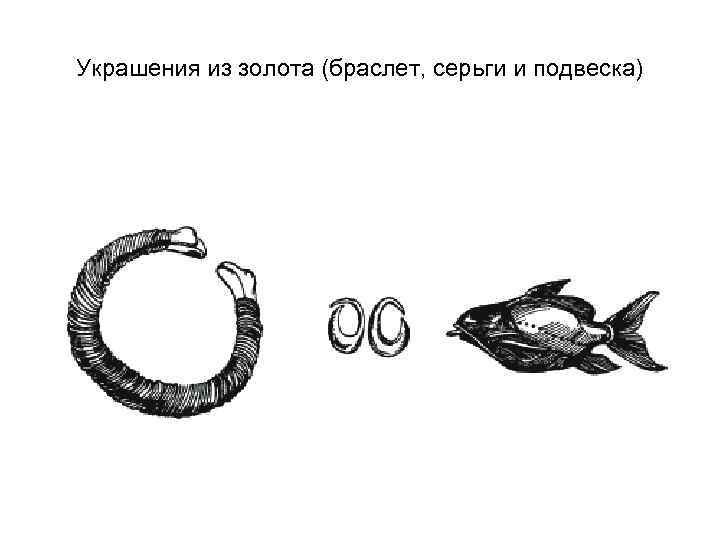 Украшения из золота (браслет, серьги и подвеска) 